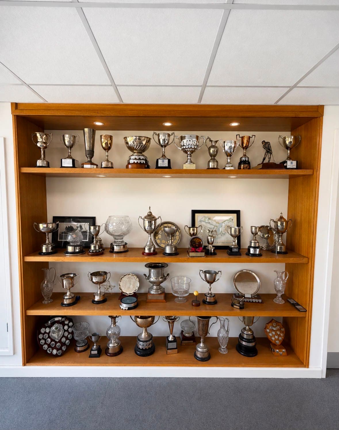 The club's trophy cabinet — silverware dating back through the club's history
